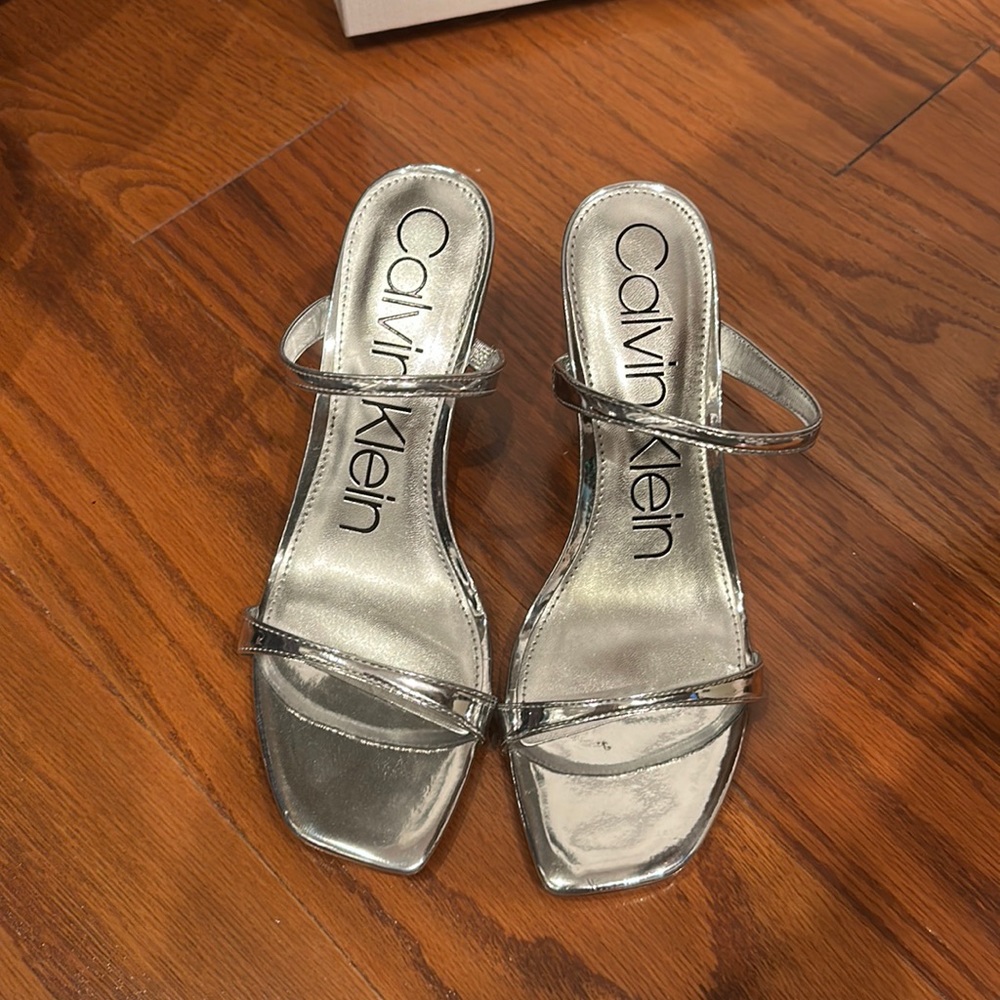 Calvin Kline silver heels